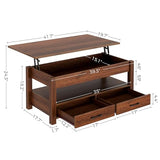 Lift Top Coffee Table with Drawers and Hidden Compartment - Secret Stashing - Concealment Furniture, Diversion Safes, Home Security Safes