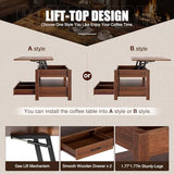 Lift Top Coffee Table with Drawers and Hidden Compartment - Secret Stashing - Concealment Furniture, Diversion Safes, Home Security Safes