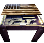 Concealment End Table - American Flag - Secret Stashing - Concealment Furniture, Diversion Safes, Home Security Safes