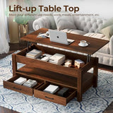 Lift Top Coffee Table with Drawers and Hidden Compartment - Secret Stashing - Concealment Furniture, Diversion Safes, Home Security Safes