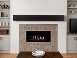 Floating Wood Mantel Shelf with Hidden Storage – 60", Coffee Bean