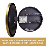 Gold Wall Clock & Hidden Safe - Secret Stashing - Concealment Furniture, Diversion Safes, Home Security Safes