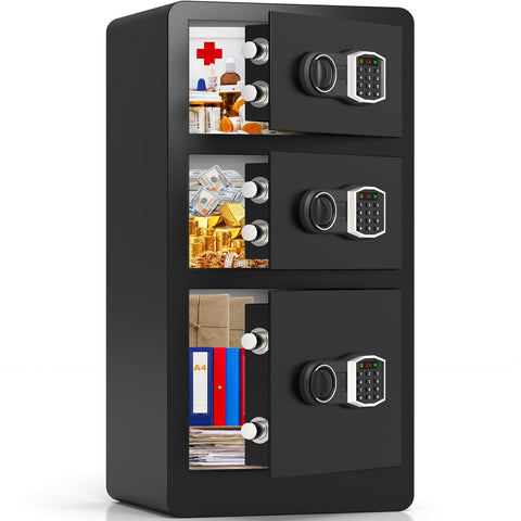 Extra Large Home Safe Fireproof Waterproof with 3 Doors - Secret Stashing - Concealment Furniture, Diversion Safes, Home Security Safes