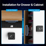 Handle-Style Fingerprint Biometric Cabinet Lock - Secret Stashing - Concealment Furniture, Diversion Safes, Home Security Safes