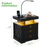 LED Smart Nightstand with Gun Box