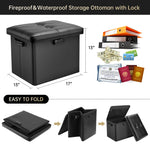 DocSafe Fireproof, Waterproof Storage Ottoman with Lock