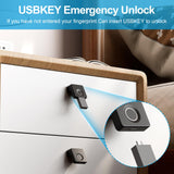 Handle-Style Fingerprint Biometric Cabinet Lock - Secret Stashing - Concealment Furniture, Diversion Safes, Home Security Safes