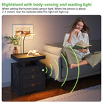 LED Smart Nightstand with Gun Box