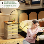 Smart Nightstand with Hidden Lockable Drawer (Concealment Furniture)