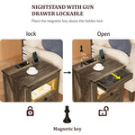 LED Nightsstand with Gun Drawer and Invisible Lock - Secret Stashing - Concealment Furniture, Diversion Safes, Home Security Safes