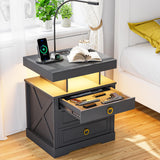 LED Smart Nightstand with Gun Box