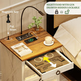 Smart Nightstand with Hidden Lockable Drawer (Concealment Furniture)