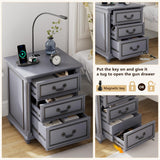 Smart Nightstand with Hidden Gun Drawer and Reading Lamp