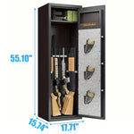 Large Gun Safe Cabinet with 3 Pistol Pouches & Biometric Fingerprint Lock