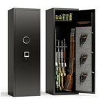 Large Gun Safe Cabinet with 3 Pistol Pouches & Biometric Fingerprint Lock