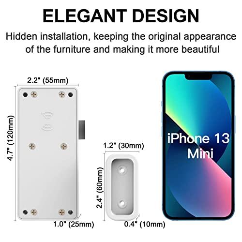  eLinkSmart Hidden Smart Cabinet Lock, RFID Electronic Keyless  Bluetooth DIY Child Safety Baby Proofing Lock for Concealment Furniture Liquor  Cabinet Locker Pantry Drawer Cupboard - White : Tools & Home Improvement