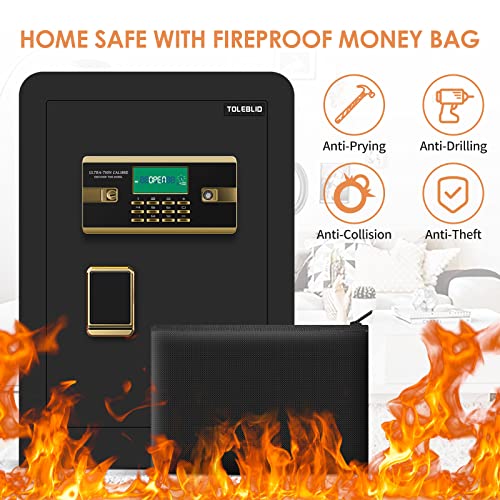 Fireproof Safe for Home with Fireproof Waterproof Money Bag